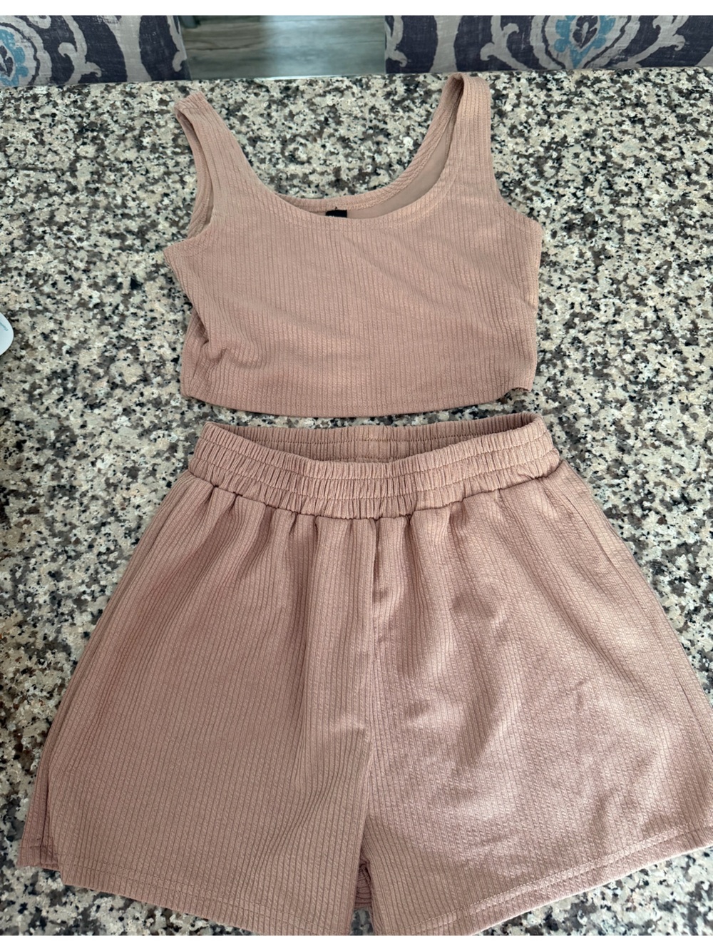 Ribbed Two-Piece Set in Dusty Rose